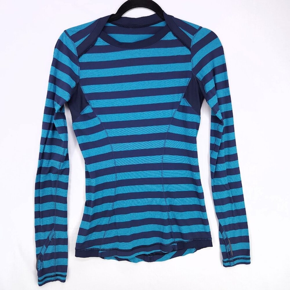 Lululemon Base Runner Shirt Women’s 6 Striped Pullover Long Sleeve Lightweight